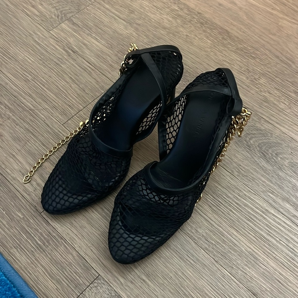 Bottega Veneta Heels Mesh Gold chains Heels woman size 35
